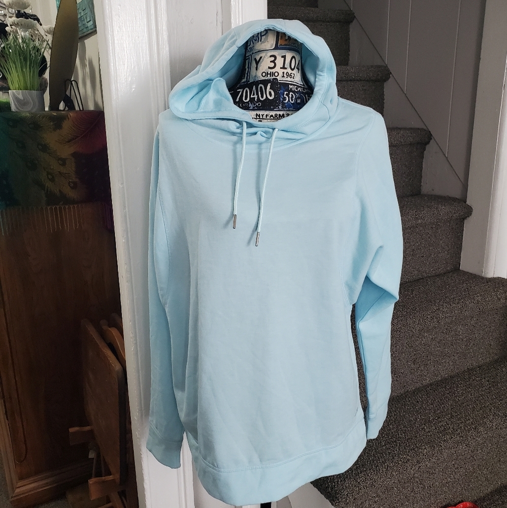 BABY BLUE LIGHTWEIGHT HOODED SWEATSHIRT!